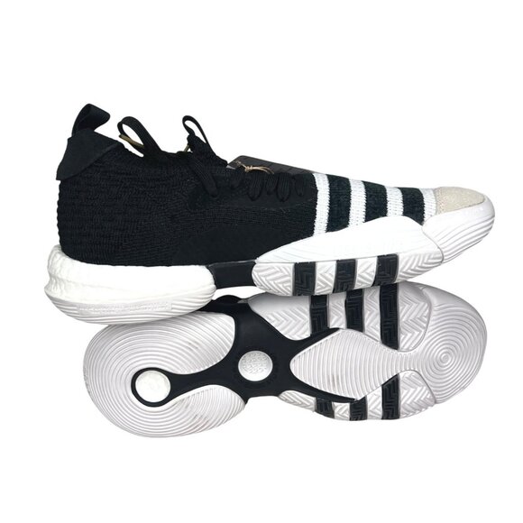 Adidas Young Boost Mens Basketball Shoes Black & White Knit Size 11.5 - Picture 9 of 15